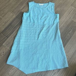 Last Call - Habitat | Light blue checkered design sleeveless dress